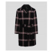 Kabát karl lagerfeld unisex kl logo check coat černá