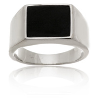 Pánský stříbrný prsten s onyxem STRP0533F + dárek zdarma