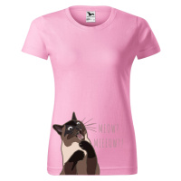 DOBRÝ TRIKO Dámské tričko s potiskem Naštvaná kočka Barva: Růžová