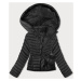 Černá dámská bunda pro přechodné období s kapucí (5M3170-392)