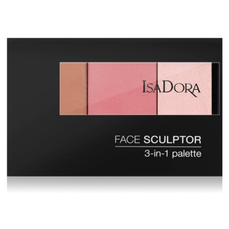 IsaDora Face Sculptor 3-in-1 Palette rozjasňující a bronzující paletka odstín 62 Cool Pink 12 g