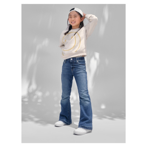 Modré holčičí flared fit džíny s vysokým pasem GAP
