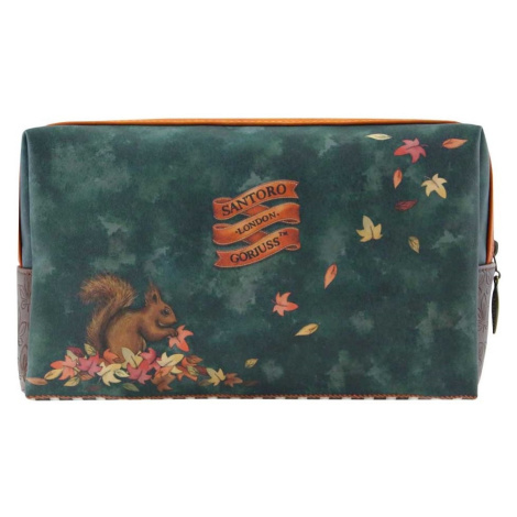 Kosmetická taška velká na zip Santoro London – Autumn Leaves, zelená