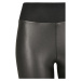 Ladies Faux Leather High Waist Leggings - black