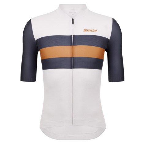 SANTINI Cyklistický dres s krátkým rukávem - ECO SLEEK NEW BENGAL - bílá/šedá
