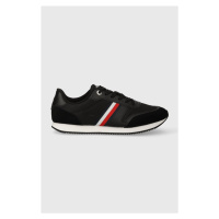 Sneakers boty Tommy Hilfiger ESSENTIAL STRIPES RUNNER černá barva, FW0FW07450