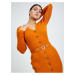 Oranžové pouzdrové svetrové šaty Guess Lena