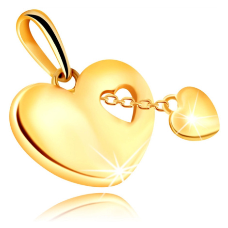 Zlatý 14K přívěsek s obrysem srdce - malé srdíčko na řetízku Šperky eshop