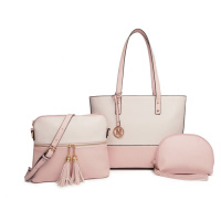 3-dílná sada tašek - shopperka, crossbody kabelka a kosmetička Miss Lulu Valeria - růžová