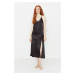 Trendyol Weave Black Satin Nightgown with Lace and Back Detail with a Slit