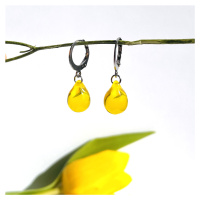 Šperk z pravého českého skla - Náušnice Paprsky jarního slunce