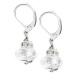 Lampglas Elegantní náušnice White Beauty s ryzím stříbrem v perlách Lampglas ESH1