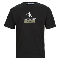 Calvin Klein Jeans STACKED ARCHIVAL TEE Černá