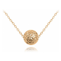 Stříbrný pozlacený náhrdelník s kuličkou rose gold JMAS0117RN45