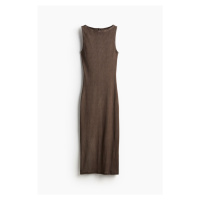 H & M - Žebrované šaty bodycon - béžová