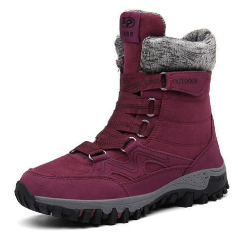 Zimní turistické boty unisex šněrovací sněhule s kožíškem MIXI FASHION