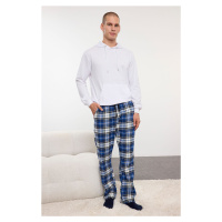 Trendyol Men's Blue Plaid Regular Fit Lumberjack Woven Pajama Bottoms