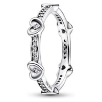 Pandora Romantický stříbrný prsten s kubickými zirkony Moments 192496C01 54 mm