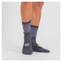 SPORTFUL Cyklistické ponožky klasické - CHECKMATE - modrá/fialová