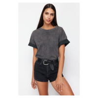 Trendyol Black Comfort Denim Shorts & Bermuda