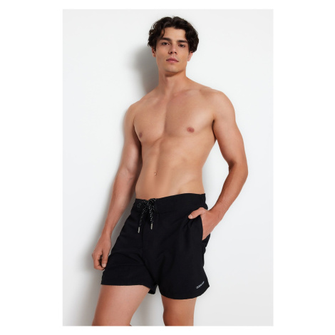 Trendyol Black Standard Size Soft Fabric Beach Shorts