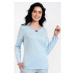 Dámské pyžamo Italian Fashion Salli - dlouhé bavlněné Světle modrá