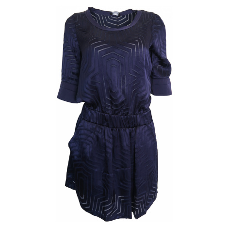 Modré saténové šaty Kookai