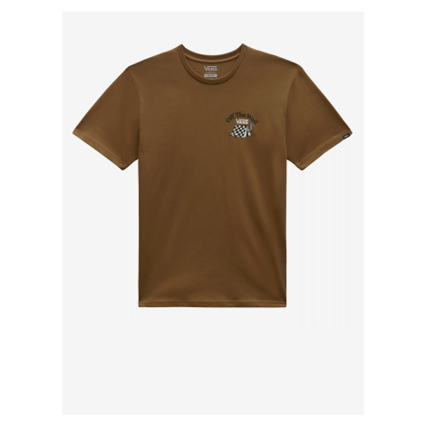 Hnědé pánské tričko s potiskem VANS Camp Site