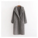 Dámský kožešinový kabát šedý s límcem kožich na knoflíky