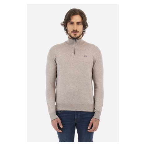 Svetr la martina man half zip tricot šedá