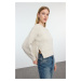 Trendyol Stone Crop Basic Balloon Sleeve Knitwear Sweater