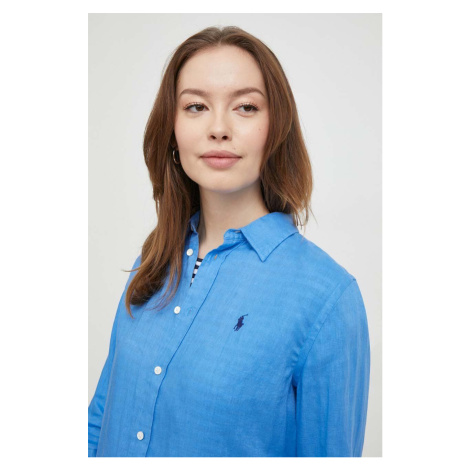 Lněná košile Polo Ralph Lauren regular, s klasickým límcem, 211920516
