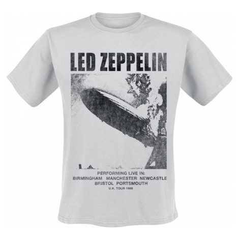 Led Zeppelin UK Tour '69 Tričko světle šedá