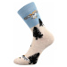 Dámské ponožky Boma - Owlana sova, béžová / modrá Barva: Béžová