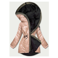 Béžová dámská bunda s ozdobným prošíváním (BR8101-101)
