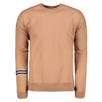 Trendyol Beige Men's Oversize/Wide-Fit Crew Neck Men's Striped Sweatshirt