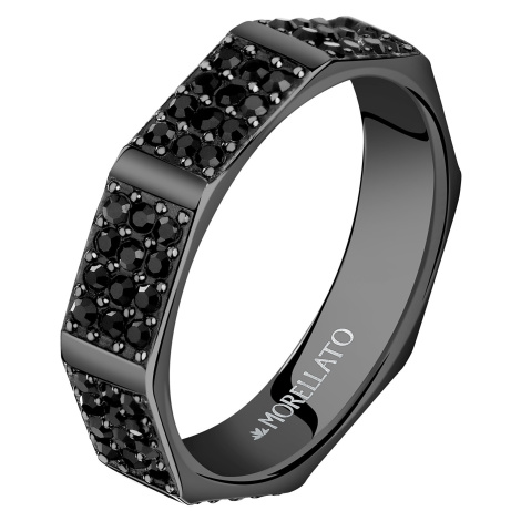 Morellato Nadčasový černý prsten s krystaly Motown SALS84 65 mm