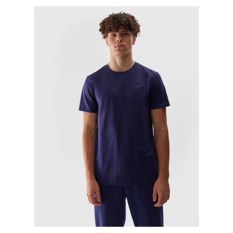Pánské hladké tričko regular 4F - tmavě modré