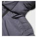 Tmavě šedá prošívaná bunda s opaskem pro přechodné období (23060-5)