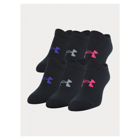 Sada šesti černých holčičích ponožek Essential Under Armour