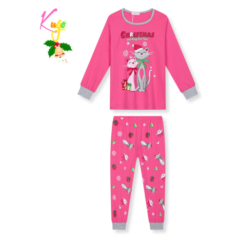 Dívčí pyžamo KUGO MP3825, sytě růžová Barva: Růžová tmavší