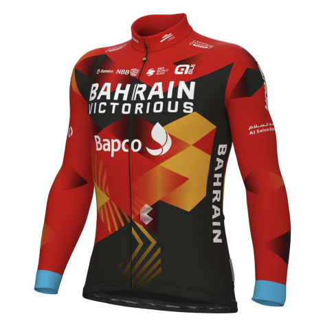 ALÉ Cyklistický dres s dlouhým rukávem zimní - ALÉ BAHRAIN VICTORIO - černá/modrá/žlutá/červená
