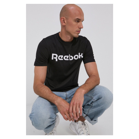 Bavlněné tričko Reebok Street černá barva, s potiskem, GJ0136.100042232