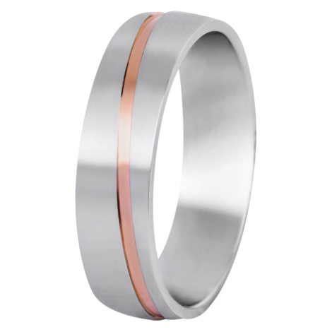 Beneto Pánský bicolor snubní prsten z oceli SPP07