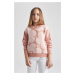 DEFACTO Girl Floral Crew Neck Sweater