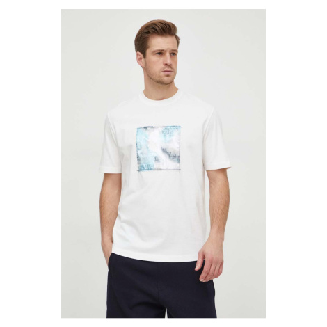 Bavlněné tričko Armani Exchange béžová barva, s aplikací, 3DZTLB ZJ9JZ