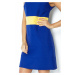 Dámské šaty se pruhem v pase krátké modré Modrá / XL model 15042742 - numoco