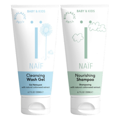 NAÏF Výhodný set pro děti a miminka - šampon + mycí gel 2 x 200 ml Naif