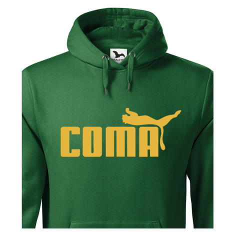 ★ Pánská mikina s oblíbeným motivem Coma - vtipná parodie na značku Puma BezvaTriko