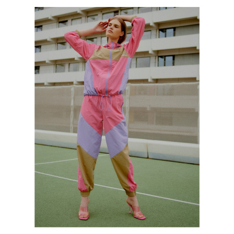 Béžovo-růžová dámská lehká šusťáková bunda The Jogg Concept